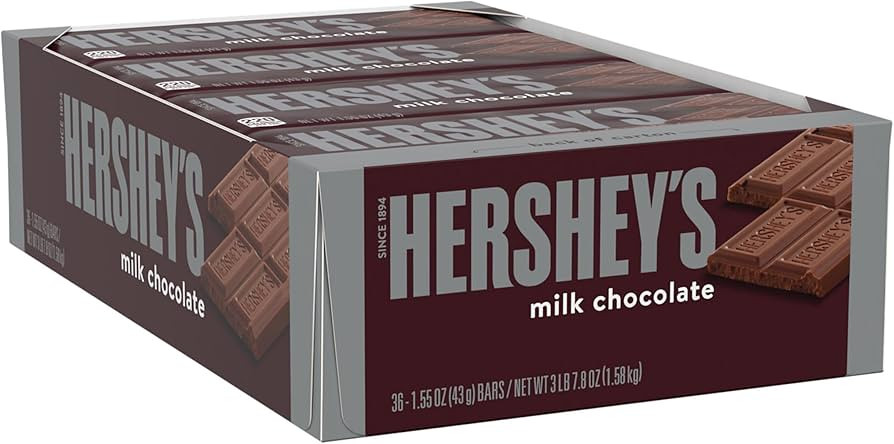 HERSHEY'S Milk Chocolate Candy Bars, 1.55 oz (36 Count) | Amazon (US)