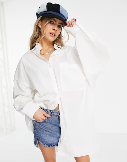 Weekday oversized shirt in white | ASOS (Global)
