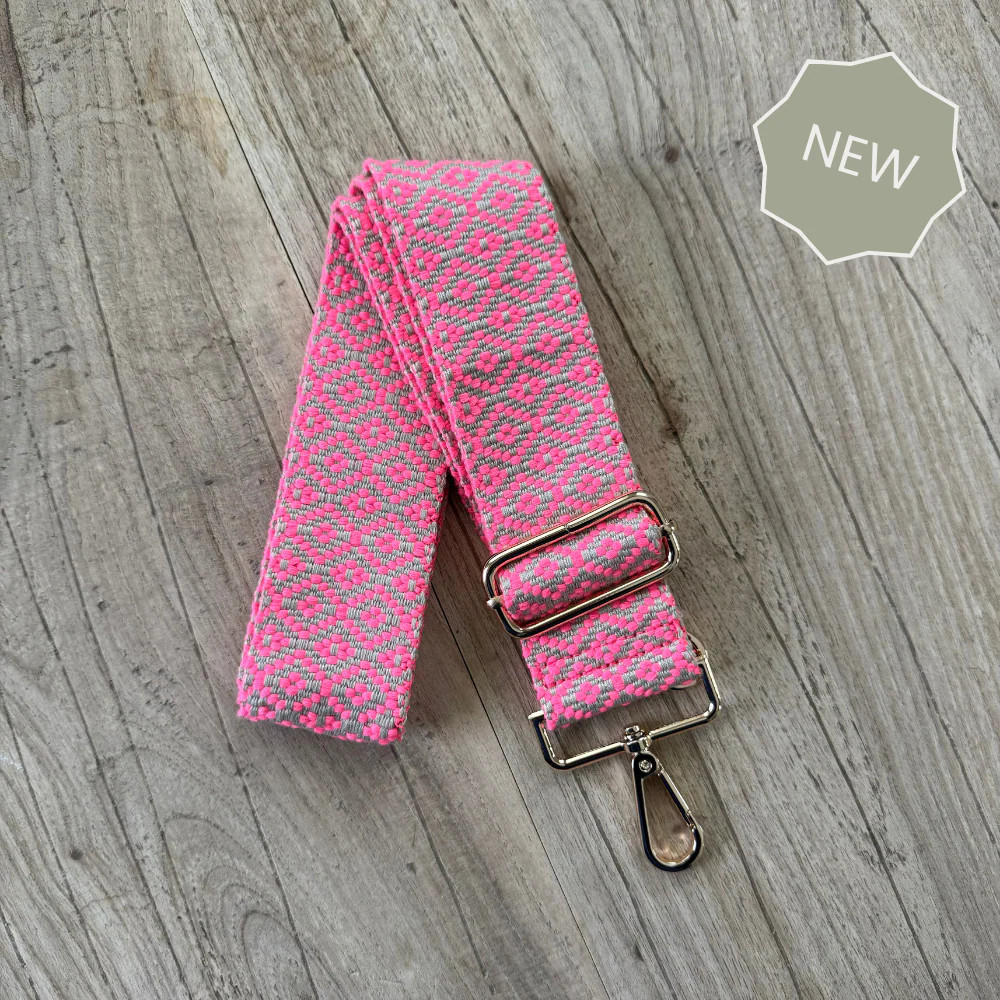 Pink and Tan Crossbody Bag Strap | The Poppy Brand