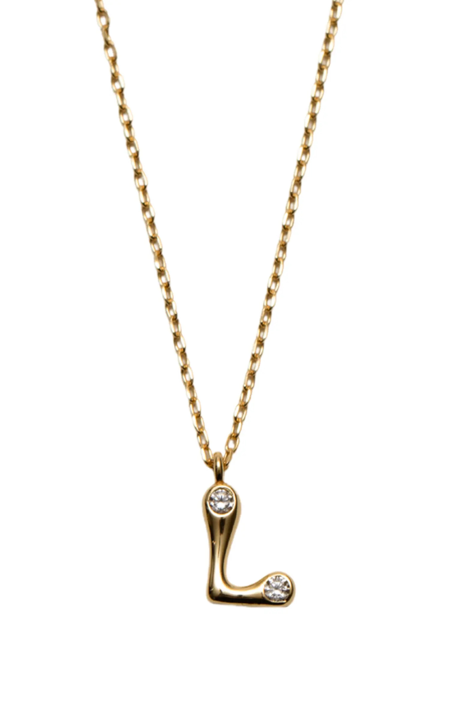 Argento Vivo Sterling Silver Cubic Zirconia Bubble Initial Necklace | Nordstrom | Nordstrom