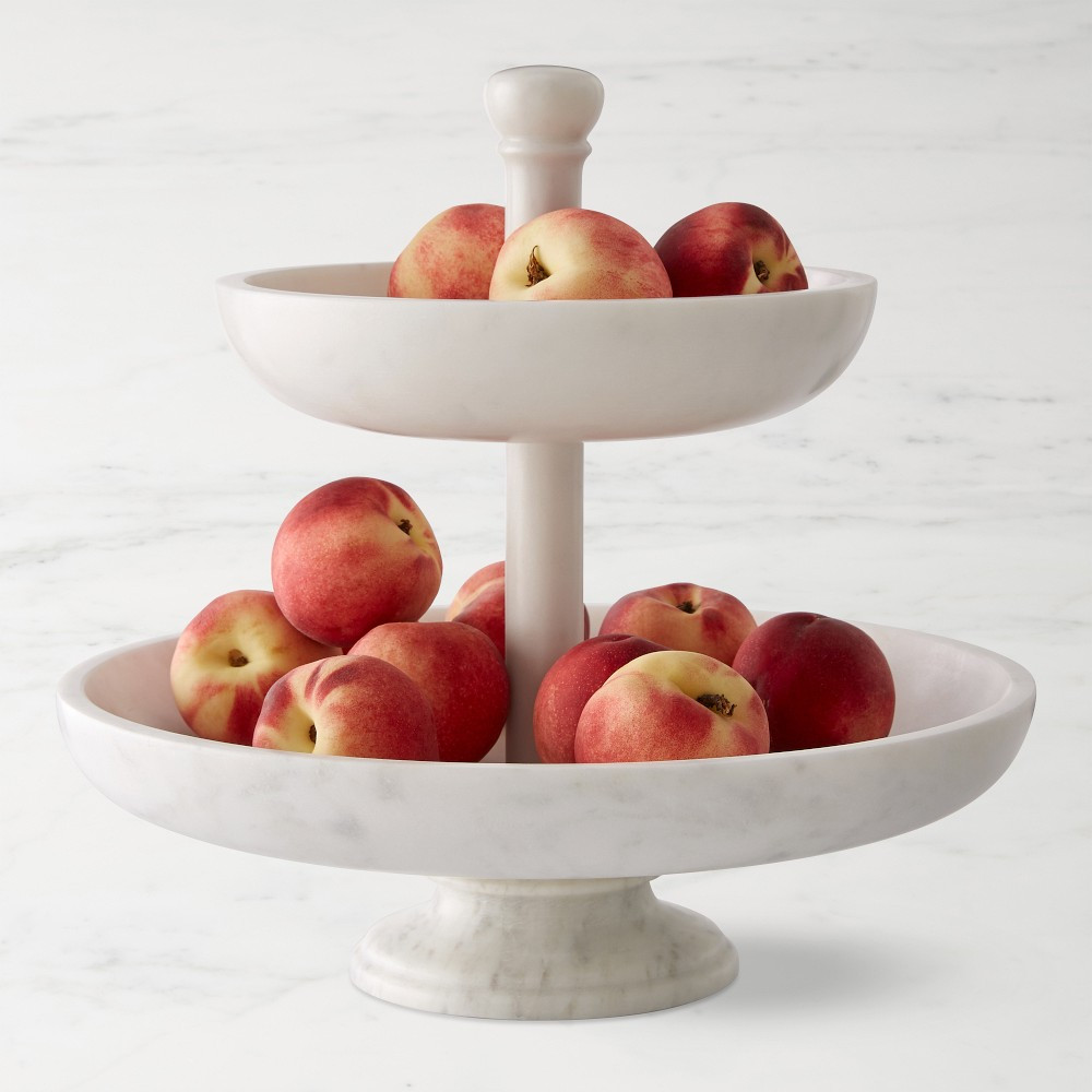 Williams Sonoma Marble Two Tier Fruit Bowl | Williams-Sonoma
