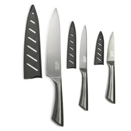 Thyme & Table Non-Stick Coated High Carbon Stainless Steel Carbon Chef's Knives, 3 Piece Set | Walmart (US)
