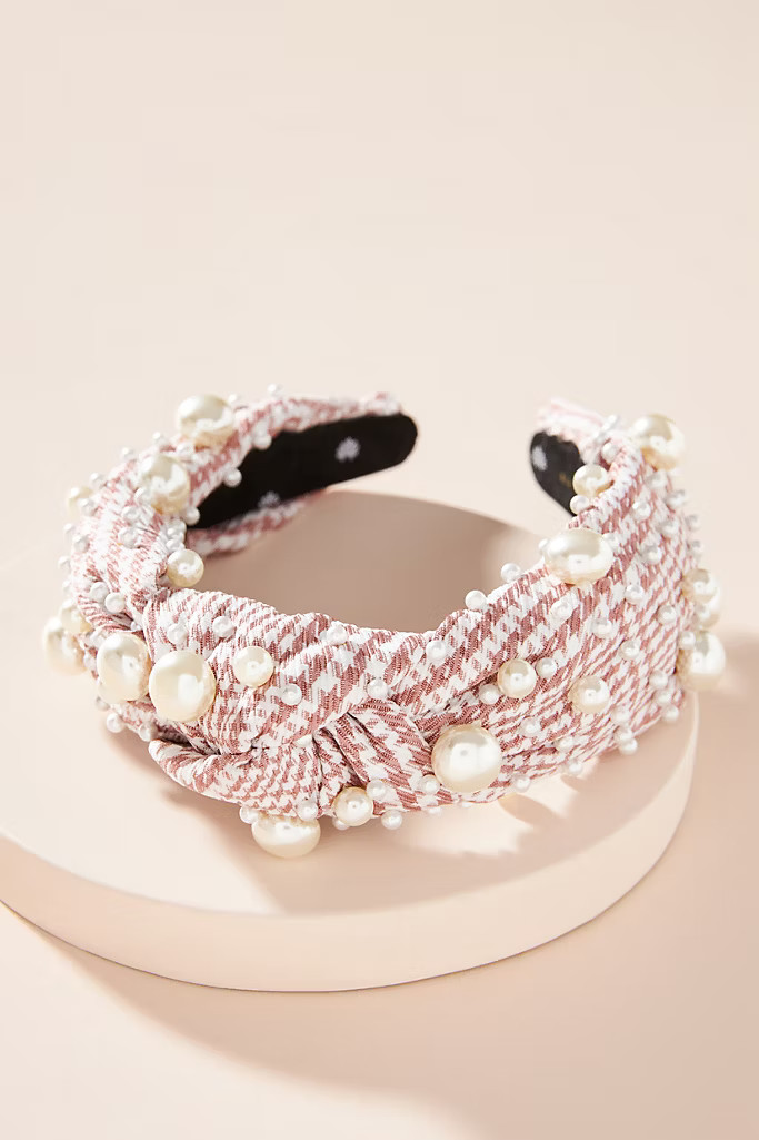 Lele Sadoughi Embellished Gingham Headband | Anthropologie (US)