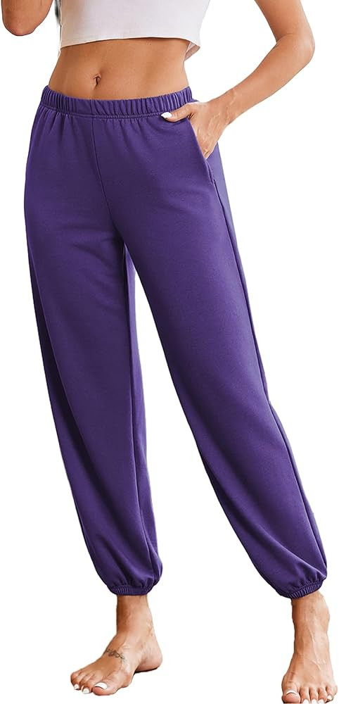Ekouaer Jogger Pajamas Pants Baggy Lounge Pj Pant Cotton Sleep Bottoms Fall Sweatpants with Pocke... | Amazon (US)