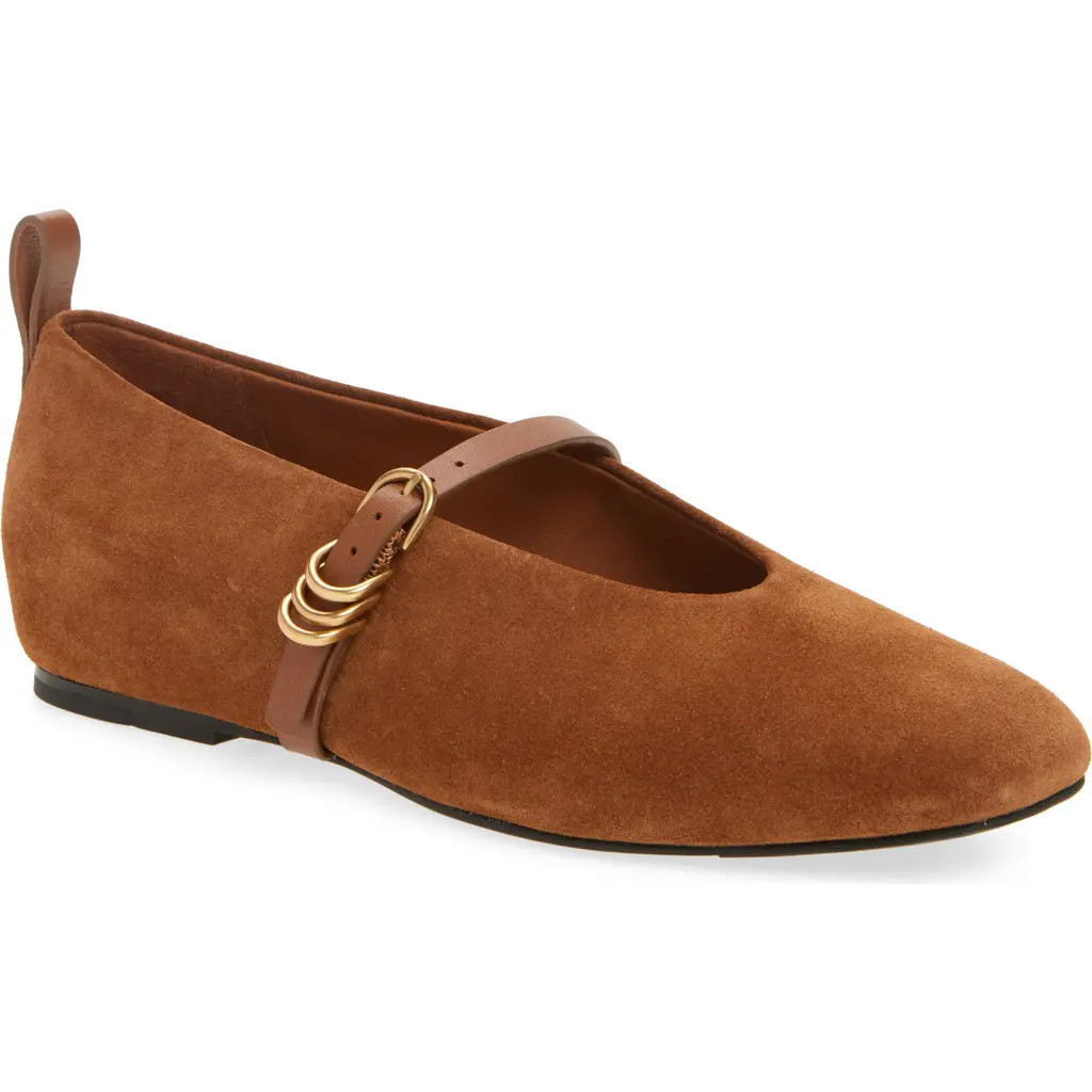 rag & bone Spire Mary Jane Flat in Umber Suede at Nordstrom, Size 38.5 | Nordstrom