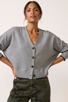 LINE Women's Ophelia V Neck Cardigan, Size XS, Grey | Evereve