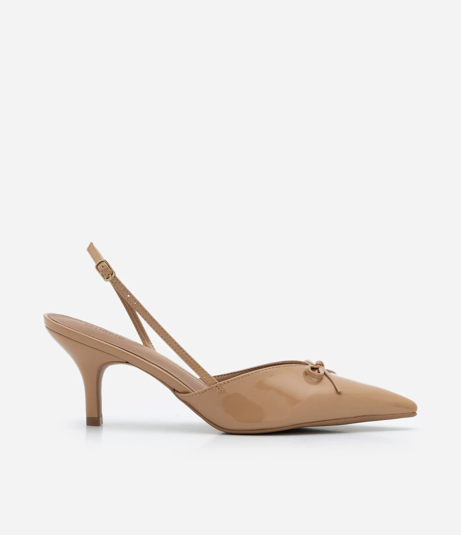 Sapato Scarpin com Salto Fino e Decote V com Laço Bege - Lojas Renner | Renner (BR)
