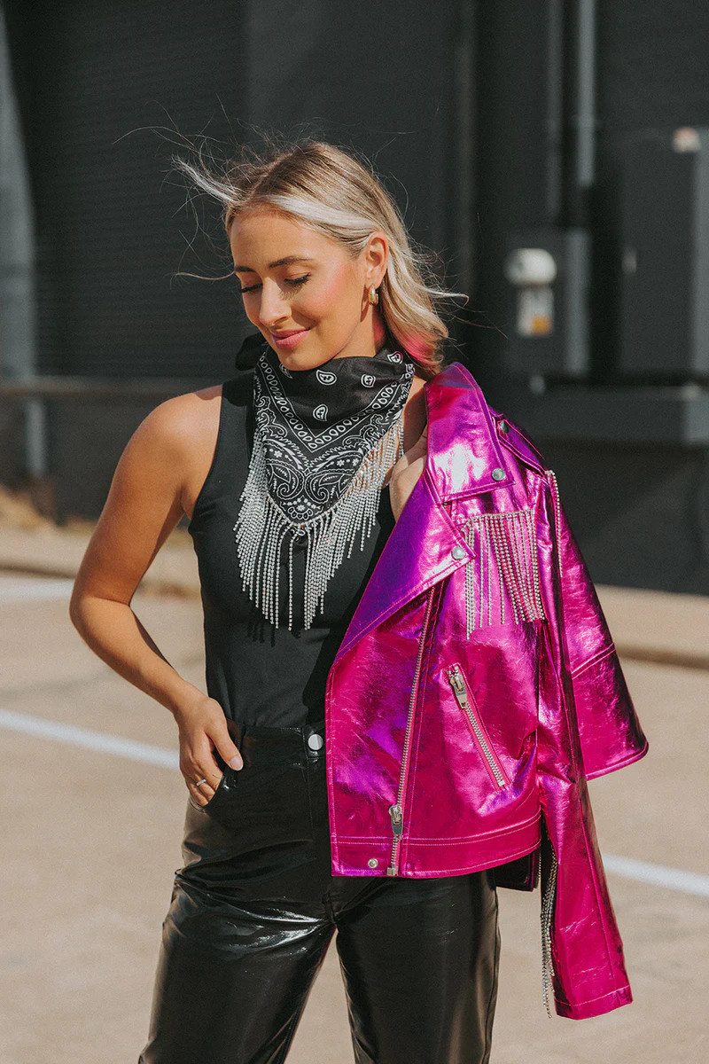 BuddyLove X Blingdana | Shania Crystal Bandana Scarf | Black | BuddyLove