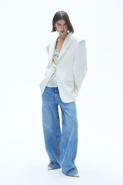 Waisted blazer - Cream - Ladies | H&M GB | H&M (UK, MY, IN, SG, PH, TW, HK)
