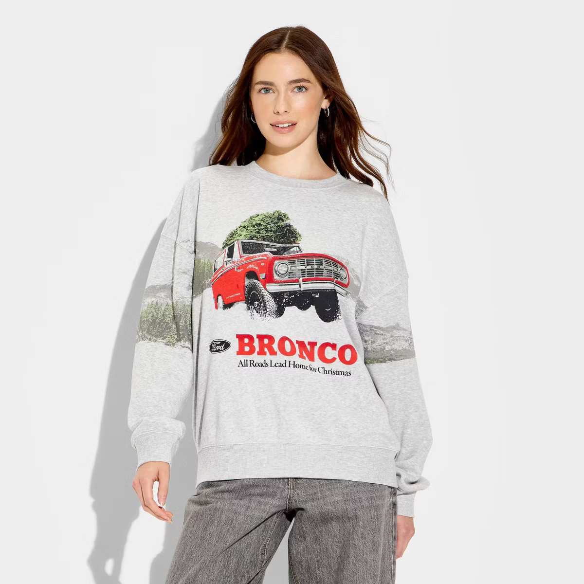 Women's Bronco Tree Graphic Sweatshirt - Heather Gray | Target