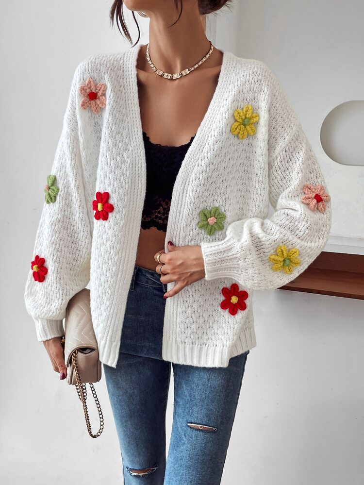 Floral Pattern Drop Shoulder Duster Cardigan | SHEIN