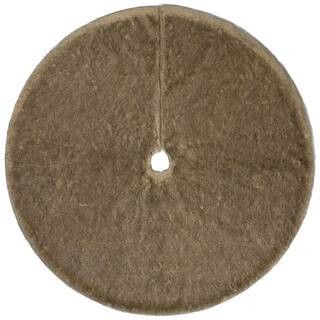 Faux Fur Christmas Tree Skirt-48in.-Brown | The Home Depot
