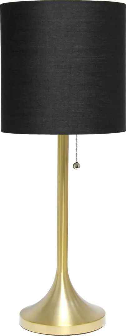 Simple Designs Gold Tapered Table Lamp with Black Fabric Drum Shade | Nordstrom Rack