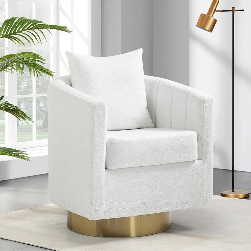 Staciann Upholstered Swivel Barrel Chair | Wayfair North America