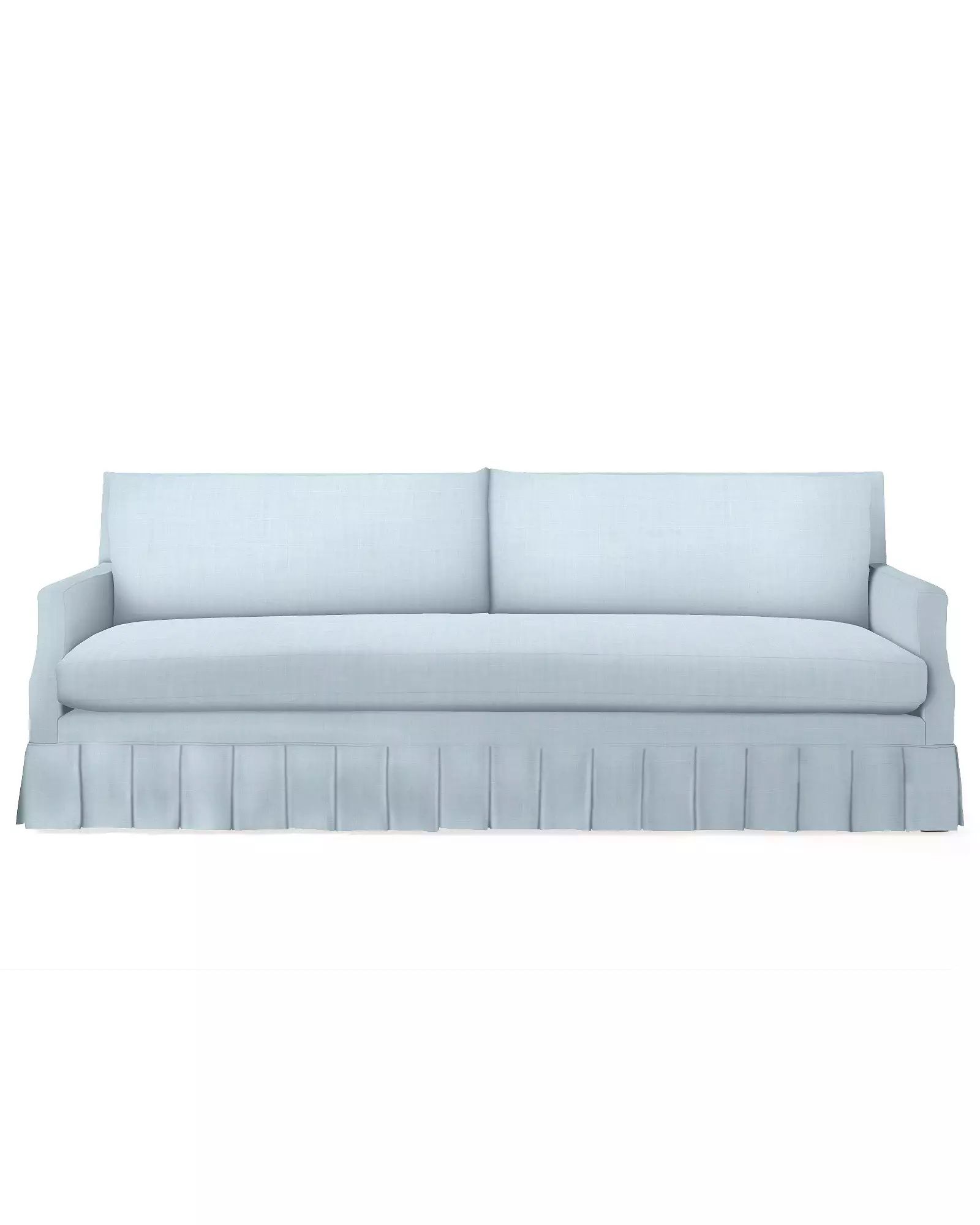 Grady Pleated Sofa - Sky Washed Linen | Serena and Lily