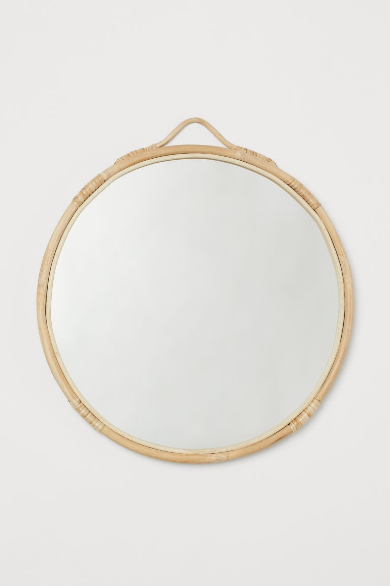 H & M - Rattan-framed Mirror - Beige | H&M (US + CA)