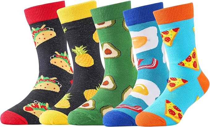 BONANGEL Boys Socks Fun Novelty Animal Design Socks Crazy Space Socks Funny Cute Food Kids socks ... | Amazon (US)