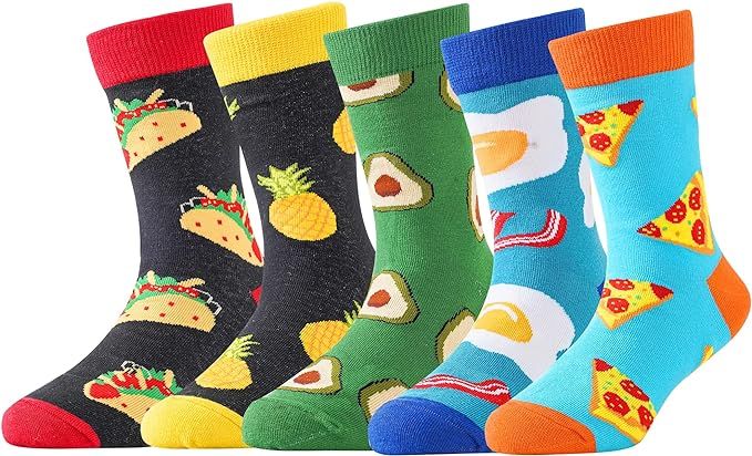 BONANGEL Boys Socks Fun Novelty Animal Design Socks Crazy Space Socks Funny Cute Food Kids socks ... | Amazon (US)