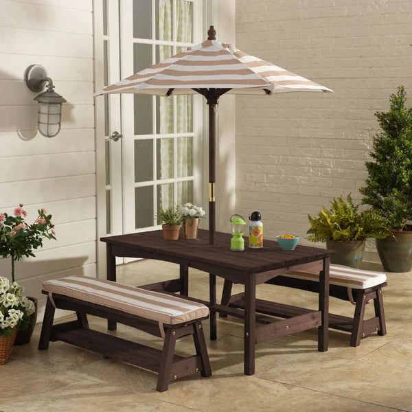 Kids Solid Wood Outdoor Table Or Chair and Chair Set and Bench | Wayfair North America