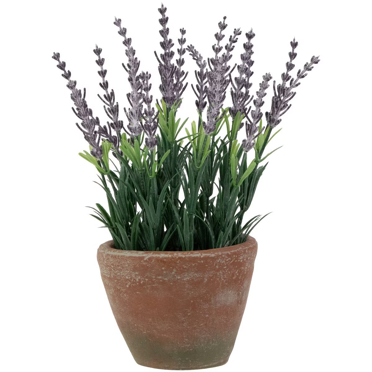 Northlight Artificial Lavender and Leaves in Weathered Pot - 10" | Target