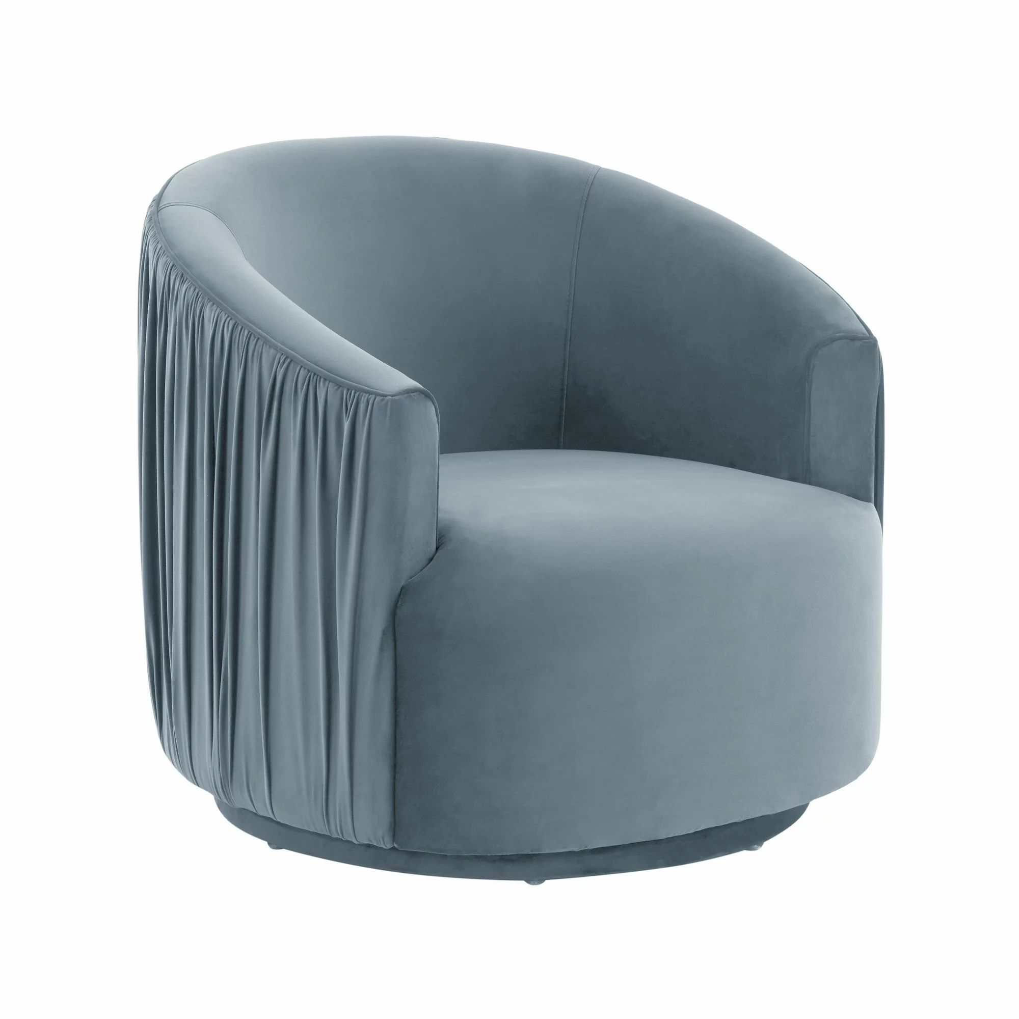 TOV Furniture London Blue Pleated Velvet Swivel Chair | Walmart (US)
