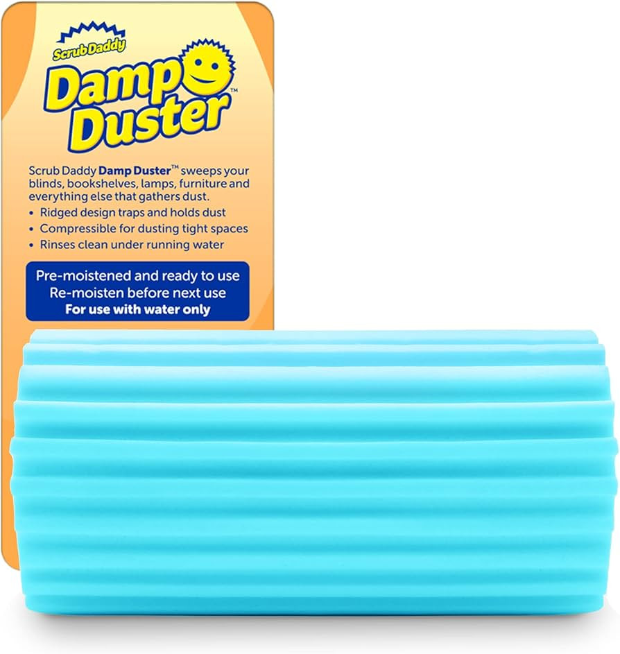 Scrub Daddy Damp Duster, Magical Dust Cleaning Sponge, Dusters for Cleaning, Venetian & Wooden Bl... | Amazon (US)