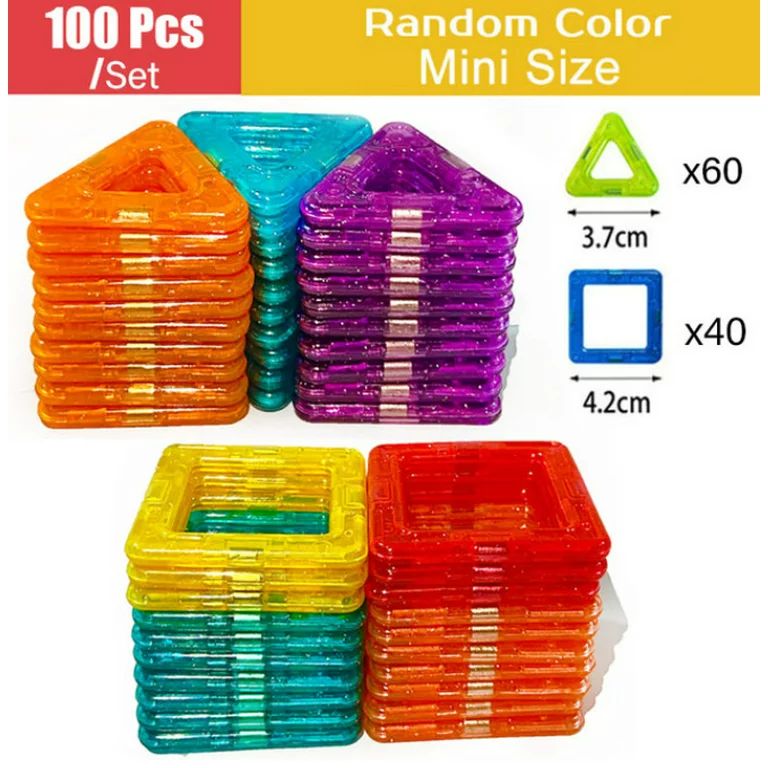 Magnet Toys Kids Magnetic Building Tiles 100 Pcs 3D Magnetic Blocks Preschool Building Sets Educa... | Walmart (US)