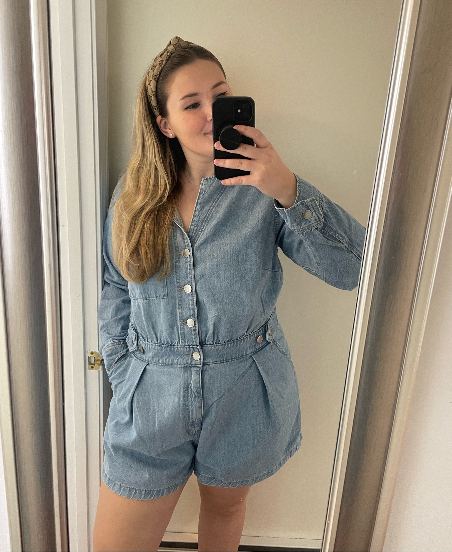 Denim romper is only $28 right now! 

Wearing a size 17 and it’s true to size 

#LTKFindsUnder50 #LTKFestival #LTKSeasonal
