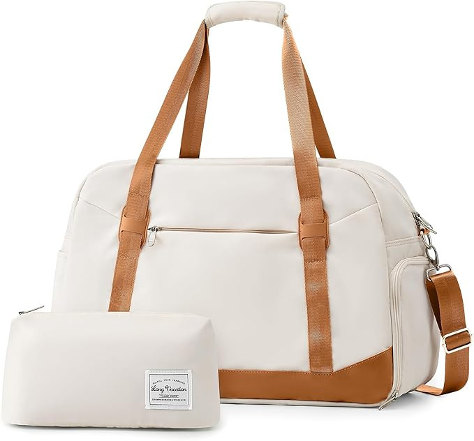 LONG VACATION Women's Travel Duffel Bag with Toiletry Bag, Sports Gym Bag Weekendeer Carry-on Tot... | Amazon (US)