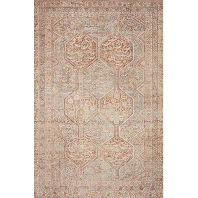 Chris Loves Julia x Loloi Jules Geometric Tangerine/Mist Area Rug | Wayfair North America