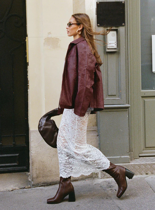 Napoleon Faux Leather Jacket Burgundy | Princess Polly US