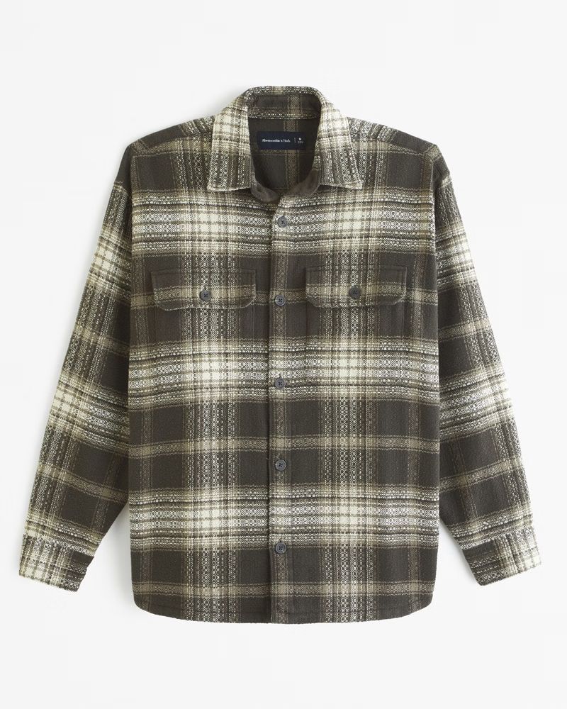 Heavyweight Flannel Shirt Jacket | Abercrombie & Fitch (US)