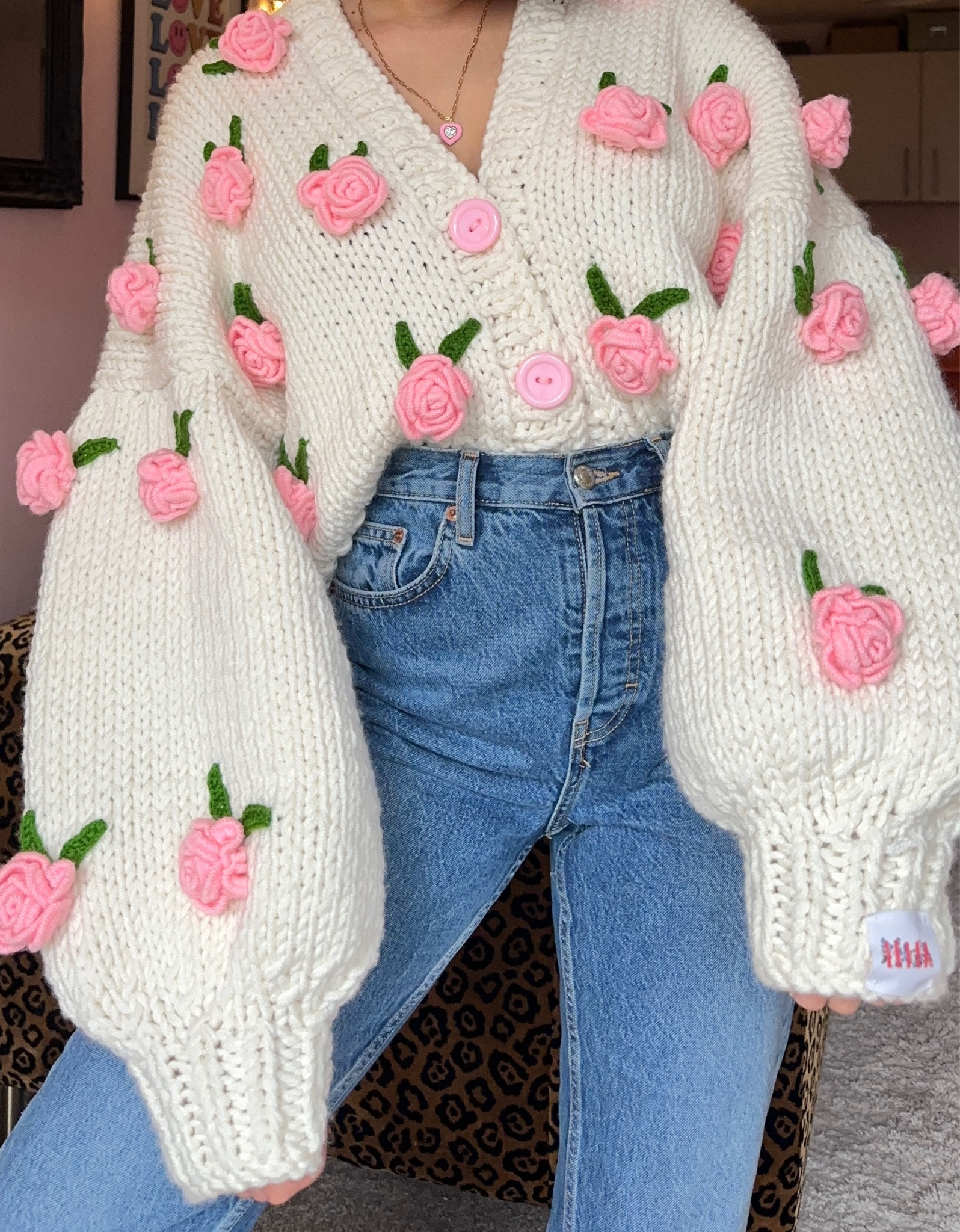 Chunky flower Handknit cardigan. Perfect for Spring 🌷

#LTKFind #LTKfit