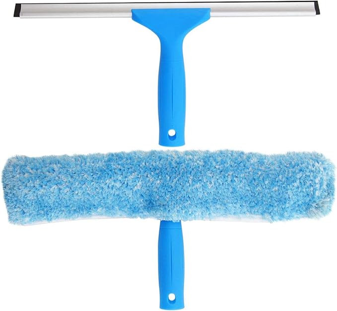 MR.SIGA Professional Window Cleaning Combo - Squeegee & Microfiber Window Scrubber, 14" | Amazon (US)