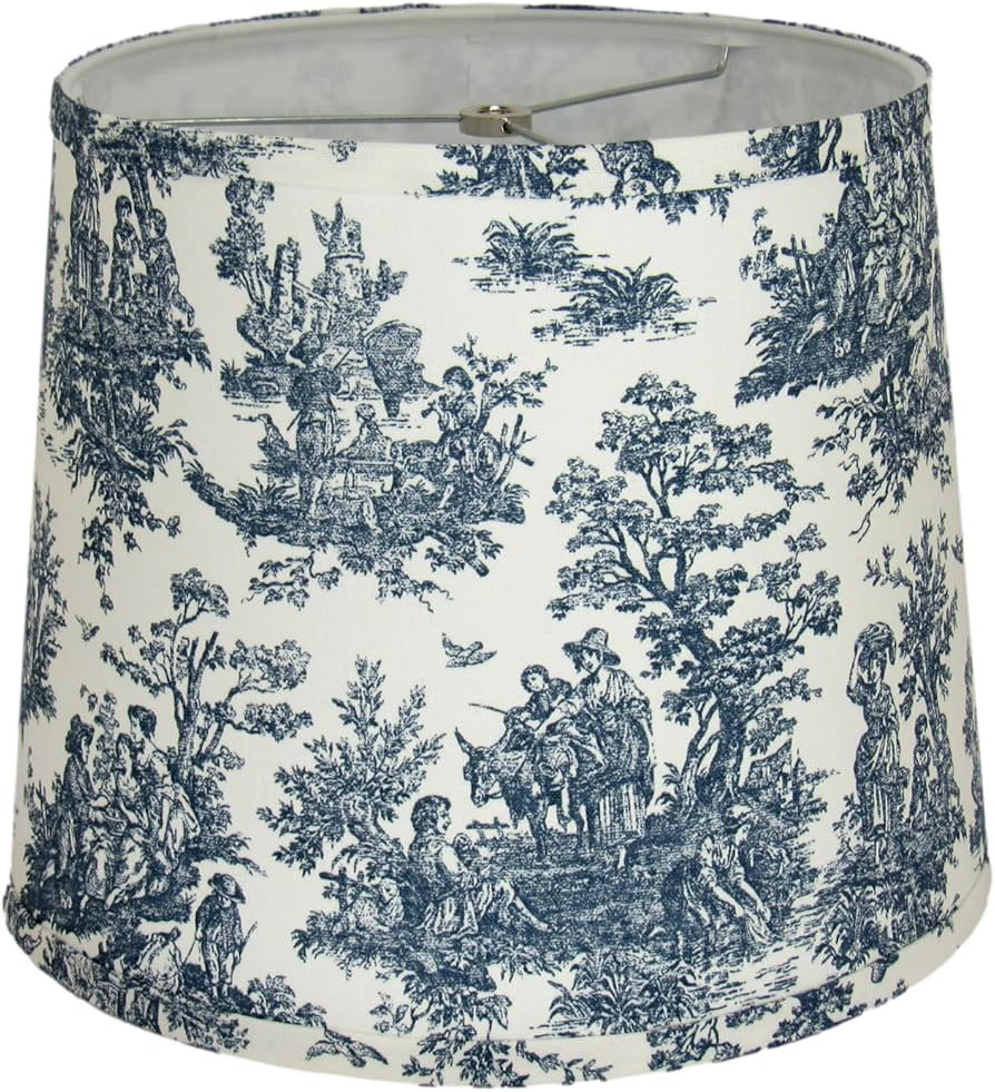 Albert Estate Ltd, Navy Toile Lamp Shade, 16" Washer Drum | Amazon (US)