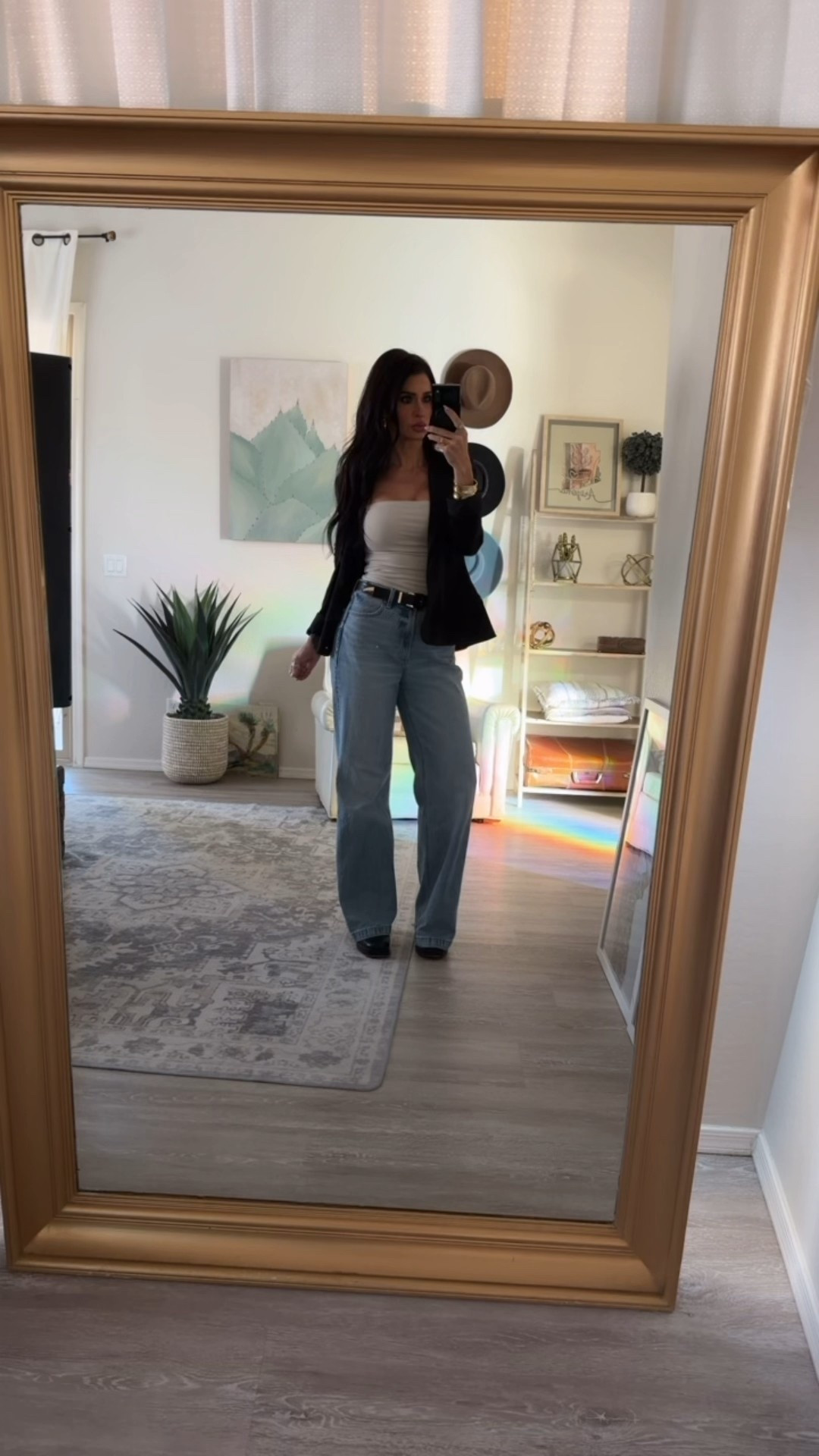 These jeans are tall girl friendly. High rise and long in length. They are my favorite denim. 
The cream top I would size up in , it is very compressive and has cap sleeves 

#ltkdenim
#ltktallwomen
#womensjeans
#falloutfit
#womensoutfit

#LTKWorkwear #LTKStyleTip