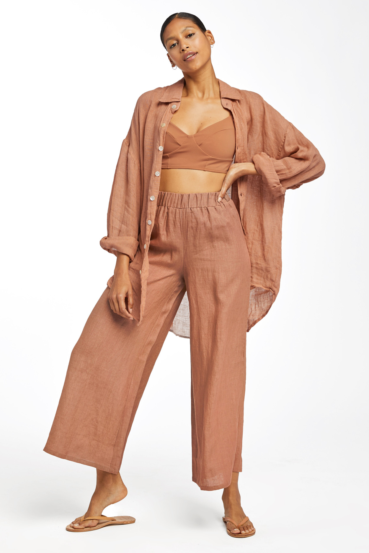 Tallows Linen Wide Leg Pant | Vitamin A Swim