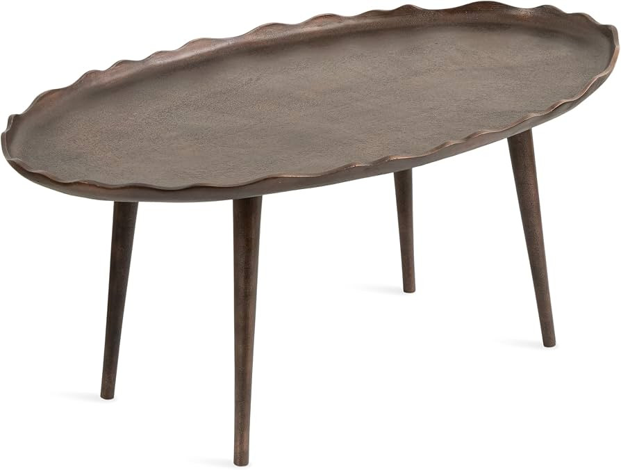 Kate and Laurel Alessia Transitional Oval Coffee Table, 34 x 20 x 15, Bronze, Metal Living Room T... | Amazon (US)