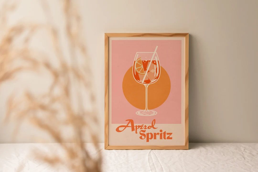 Aperol Spritz Cocktail Print - Etsy | Etsy (US)