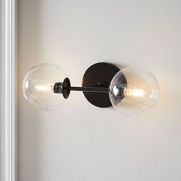 Staggered Glass 2-Light Sconce - Clear | West Elm (US)