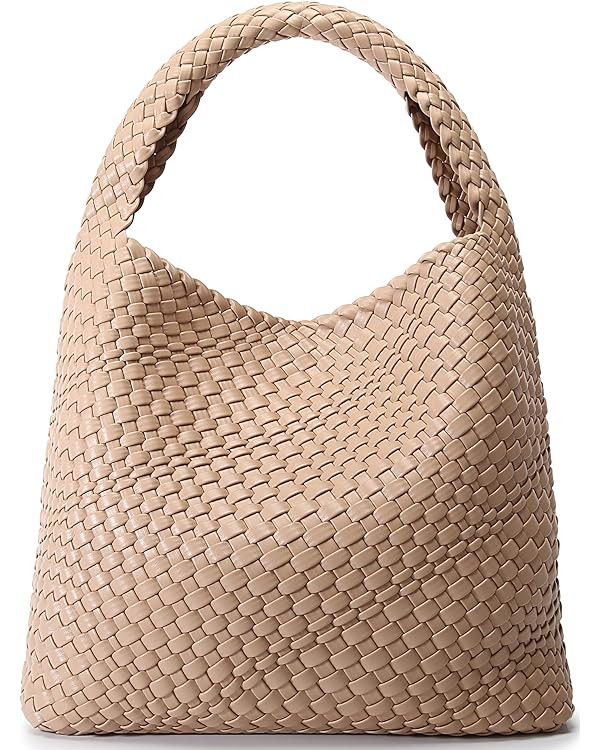 Fashion Woven Purse for Women Top-handle Shoulder Bag Soft Summer Hobo Tote Bag | Amazon (US)