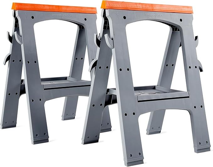 Amazon Basics Folding Sawhorse - Set of 2, 900 Pound Capacity | Amazon (US)