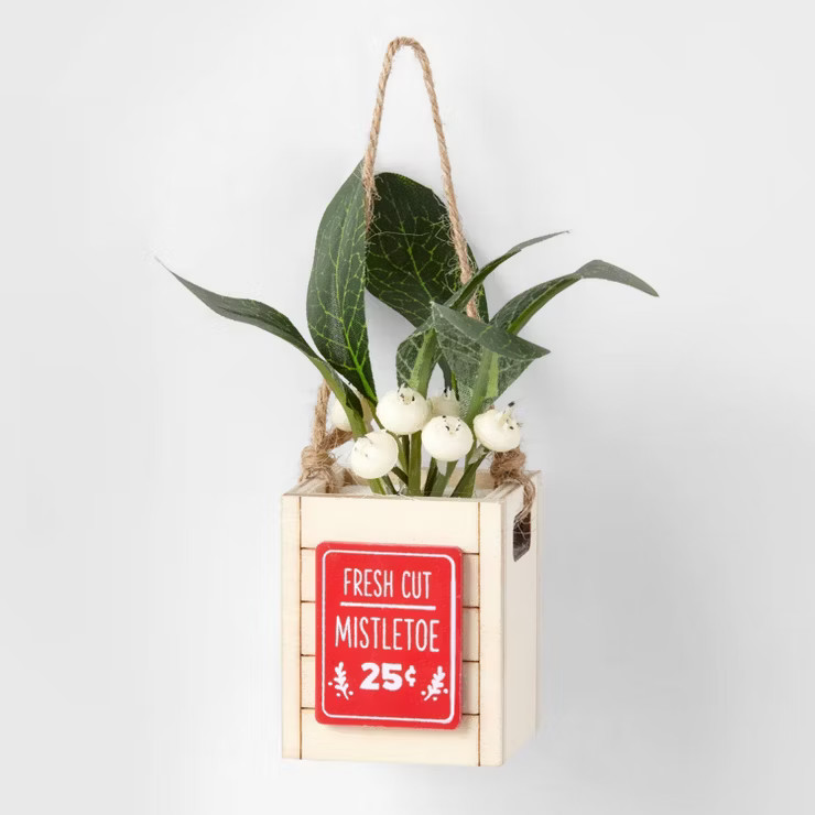 Wood Mistletoe Crate Christmas Tree Ornament - Wondershop™ | Target
