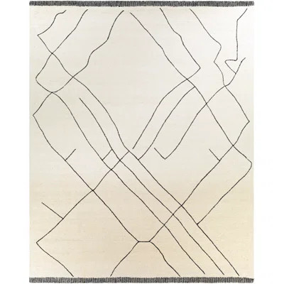 Isla Moroccan Handmade Tufted Wool Cream/Black Area Rug | Wayfair North America