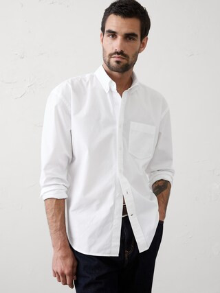 Relaxed-Fit Softwash Cotton Shirt | Banana Republic Factory