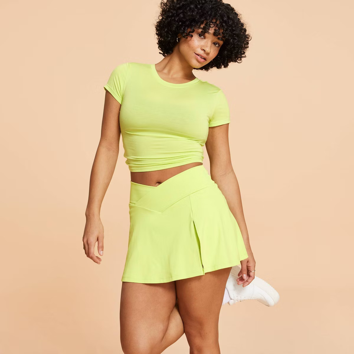 Blogilates Women's Criss Cross Slit High-Rise Skort - Teal Blue 1X | Target