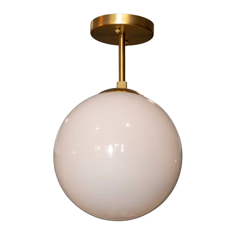 12" Michael Milk Glass Semi - Flush Mount Ceiling Light Gold - Decor Therapy | Target