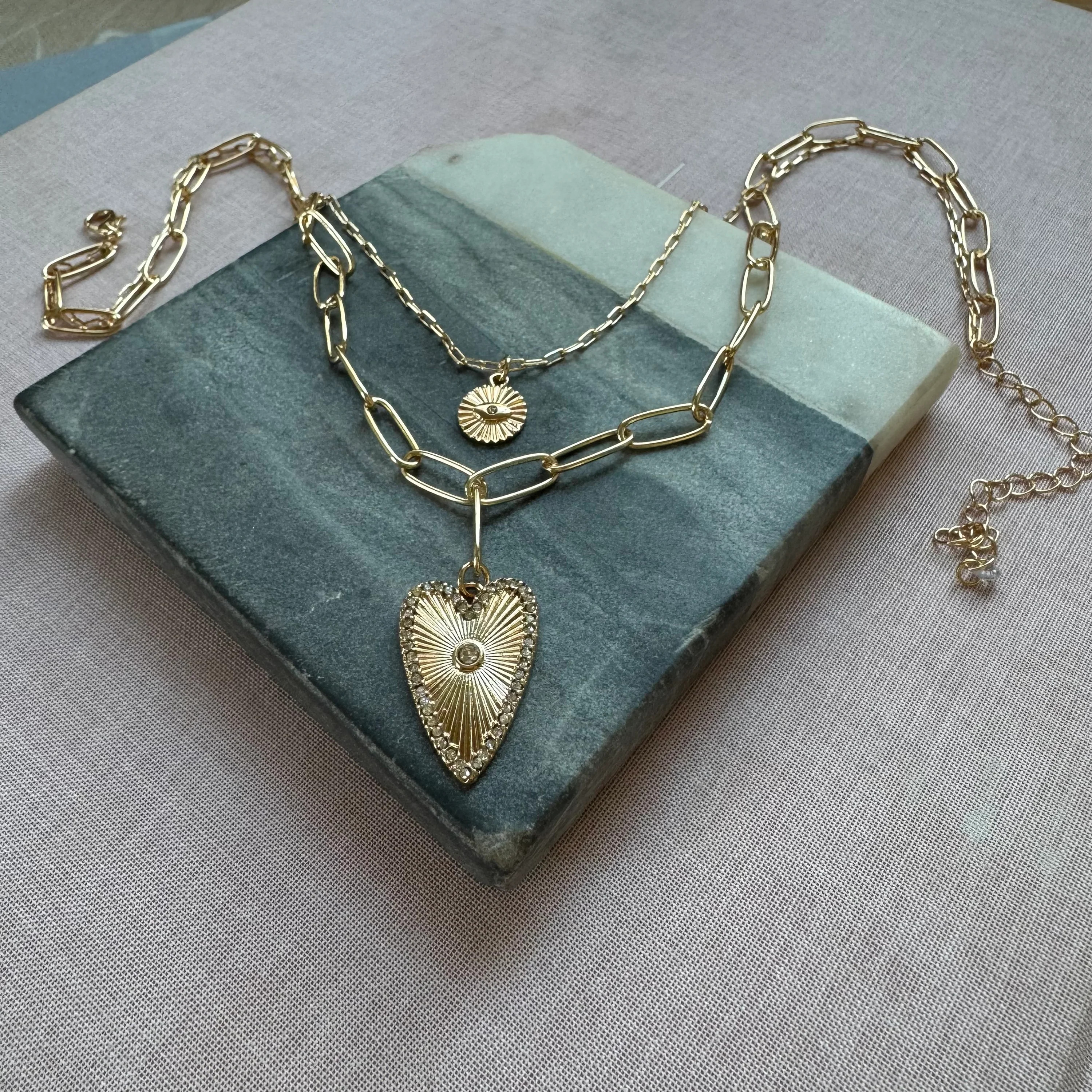 Sunbeam Heart Duo Necklace | Erin McDermott Jewelry
