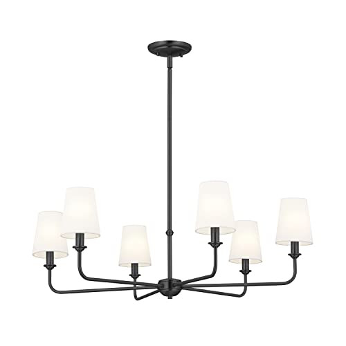 Kichler Pallas 6-Light Chandelier in Black, Classic Ceiling Light Fixture with Optional Bell Tape... | Amazon (US)