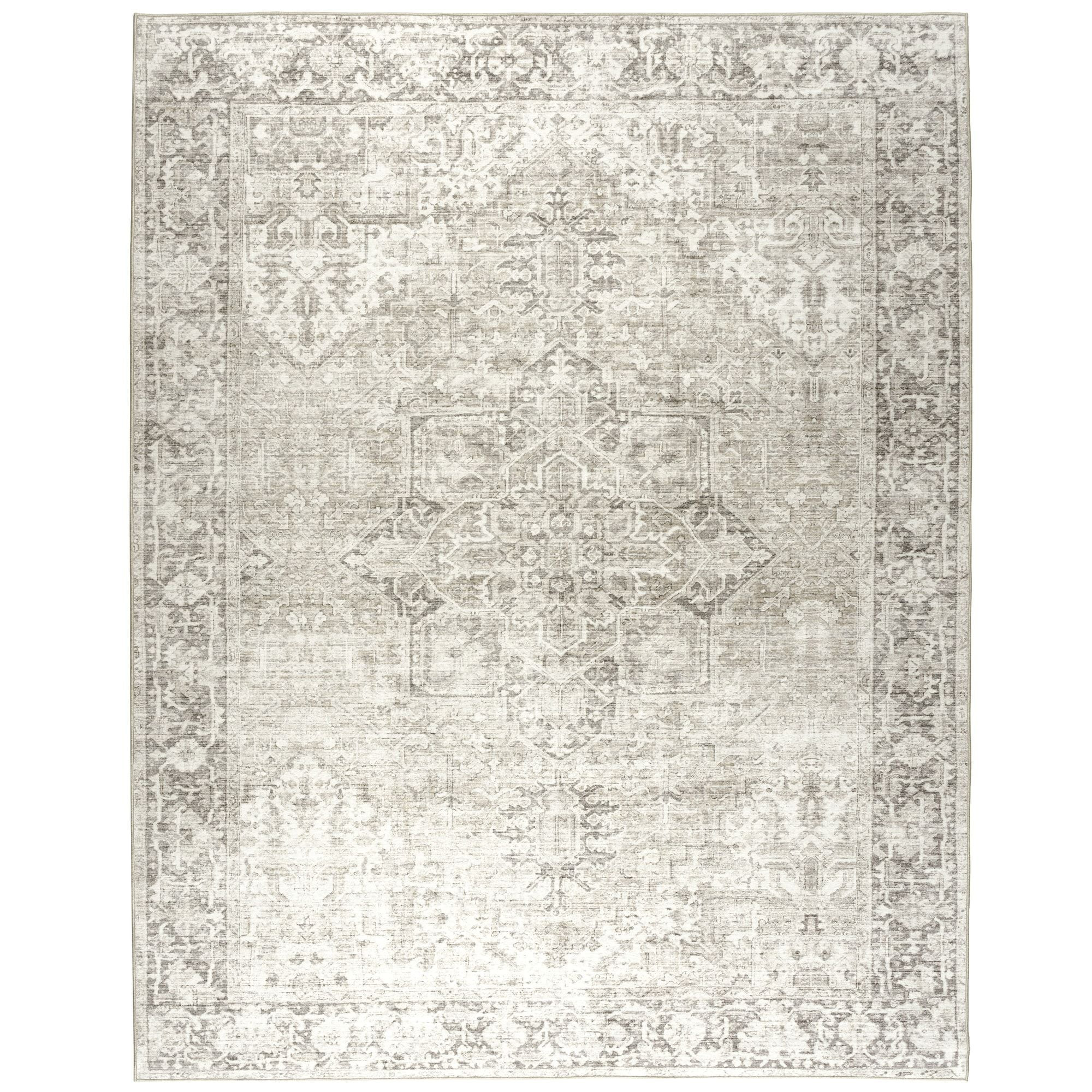 ReaLife Rugs Machine Washable Vintage Distressed Traditional - Beige Ivory Eco-friendly Recycled ... | Walmart (US)